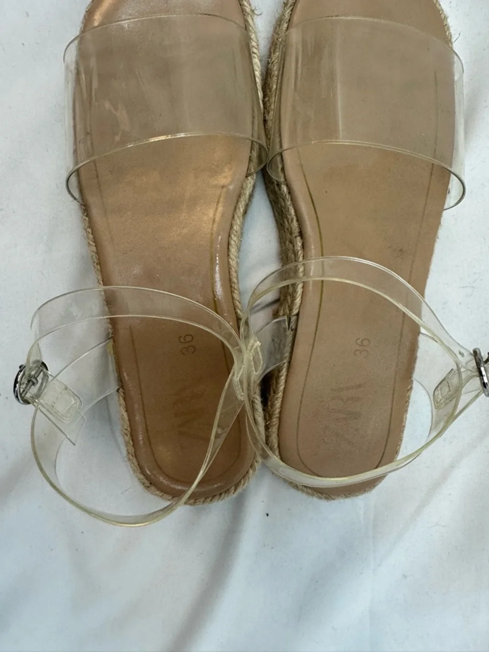 Zara Clear Strap Espadrille Platform Sandals 36 - Picture 4 of 5